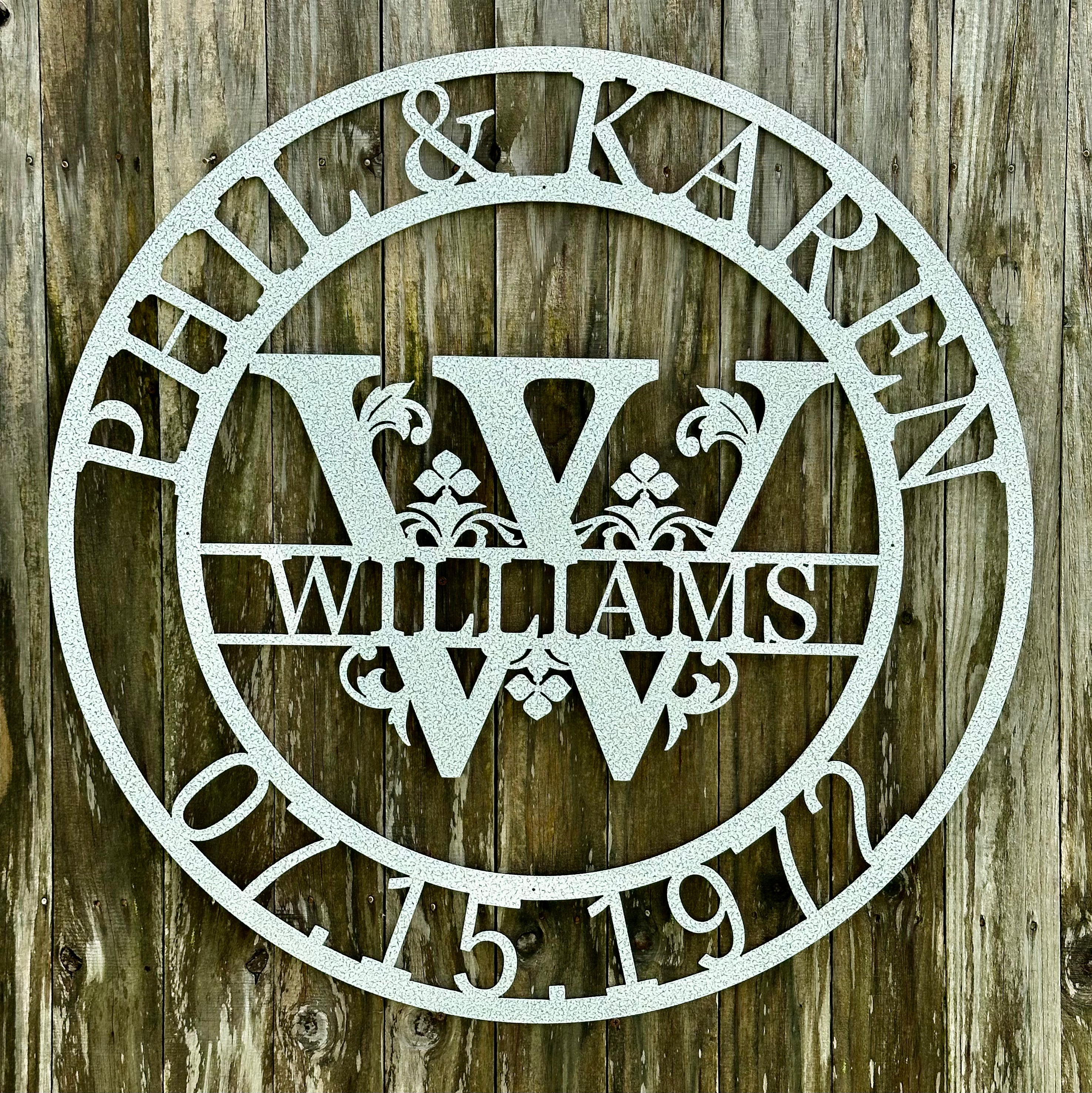 Anniversary Monogram with Names & Date - Traditional Style