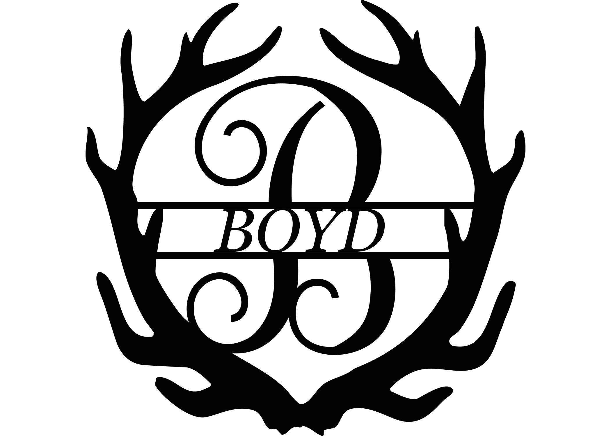 Personalized Metal Monogram with Antlers