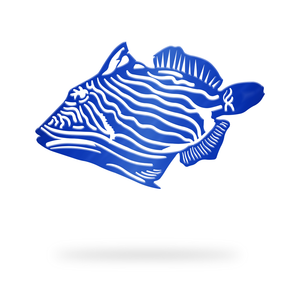 Trigger Fish Sign with blue finish
