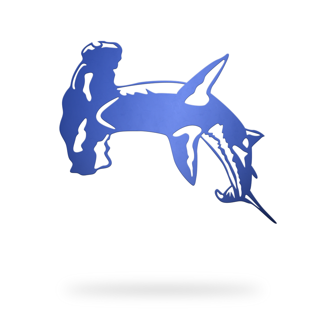 Hammerhead Shark Sign with blue finish
