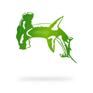 Hammerhead Shark Sign with green finish