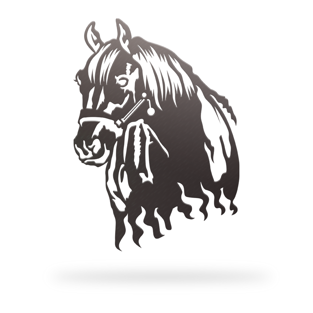 Horse head Sign with black finish