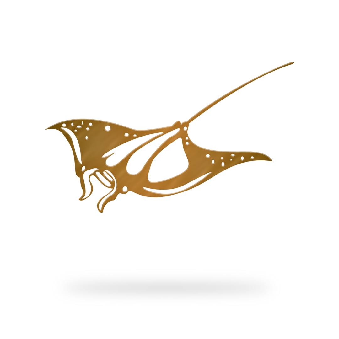Manta Ray Sign with copper finish