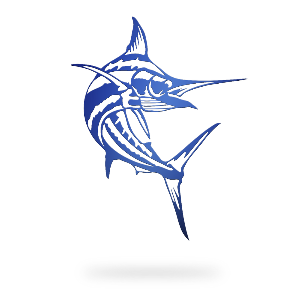 Swooping Marlin Sign with blue finish