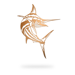 Swooping Marlin Sign with copper finish