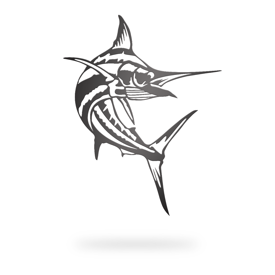 Swooping Marlin Sign with machined finsh