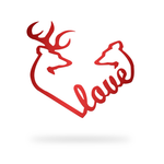 Buck and Doe Heart with red finish