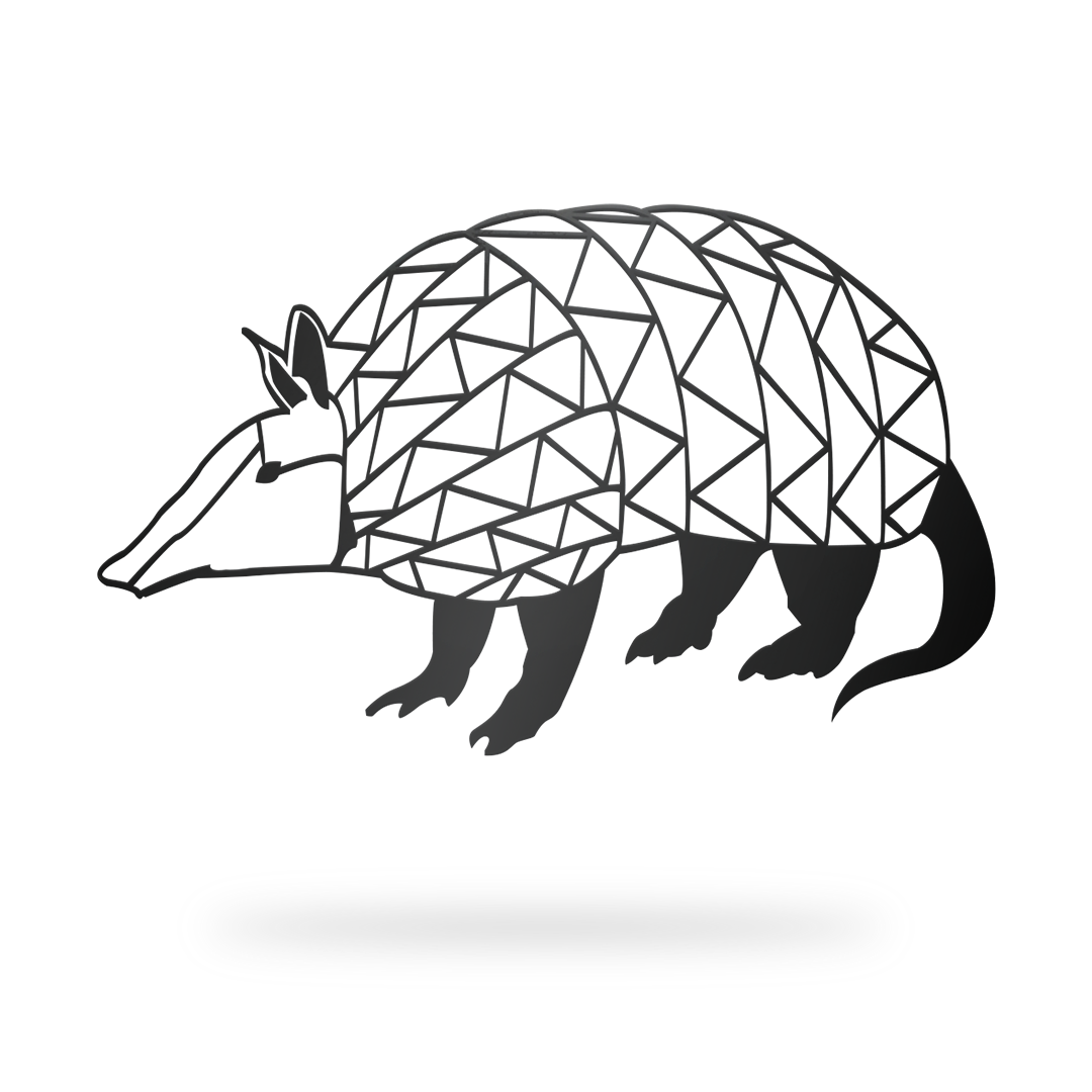 Geometric Armadillo Sign with black finish