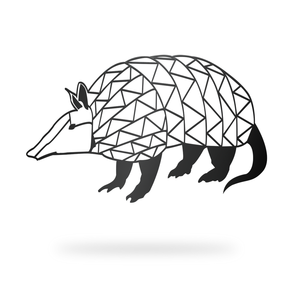 Geometric Armadillo Sign with black finish