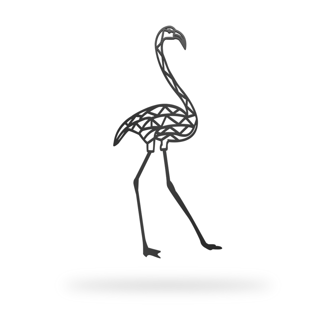 Geometric Flamingo Sign with black finish