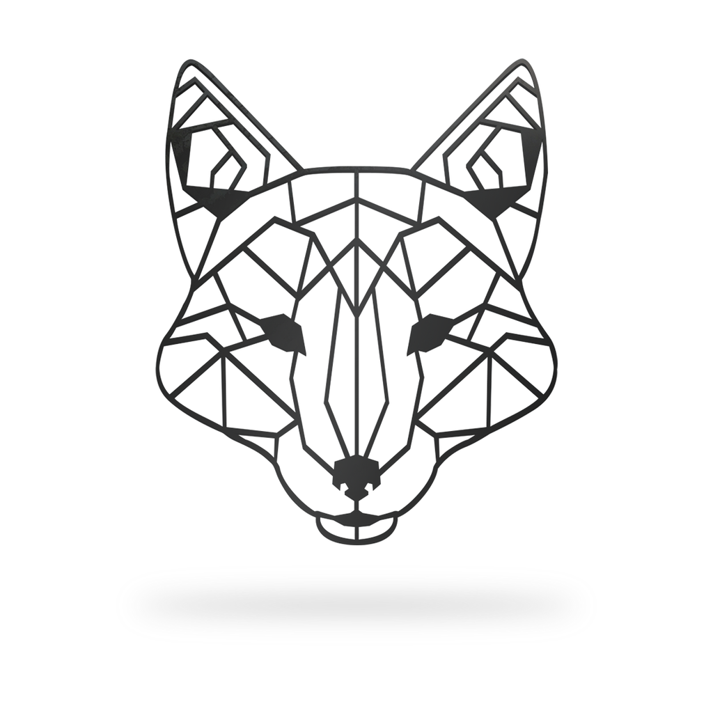 Geometric Fox Sign with black finish