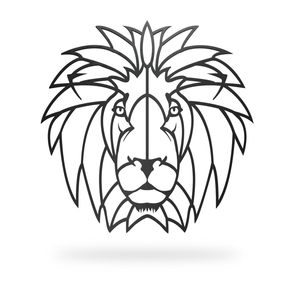 Geometric Lion Sign with black finish