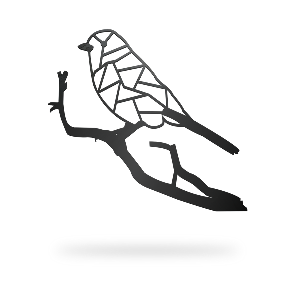 Geometric Love Bird Sign with black finish