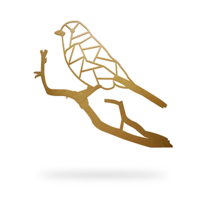 Geometric Love Bird Sign with copper finish