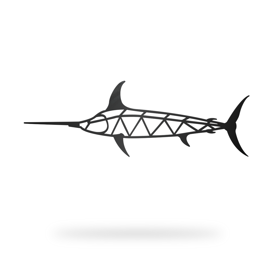 Geometric Swordfish Sign with black finish