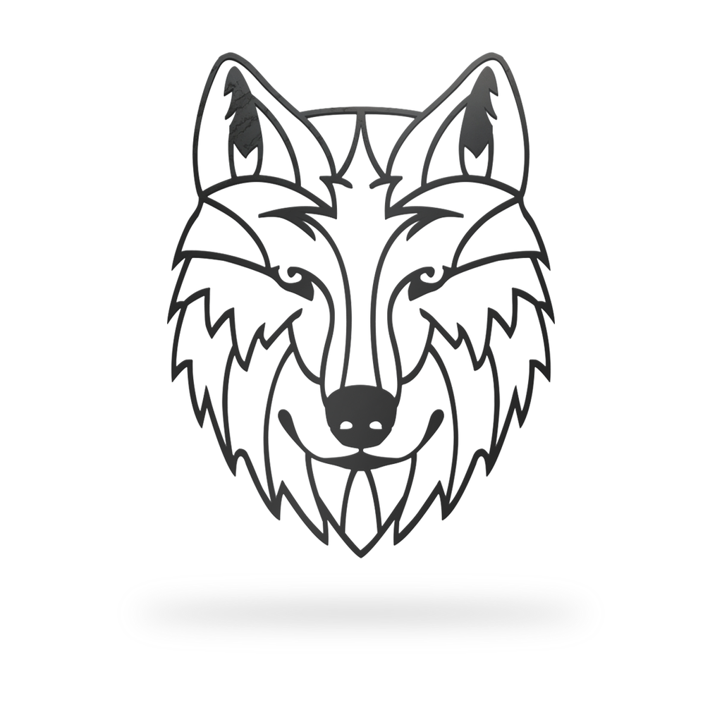 Geometric Wolf Sign with black finish