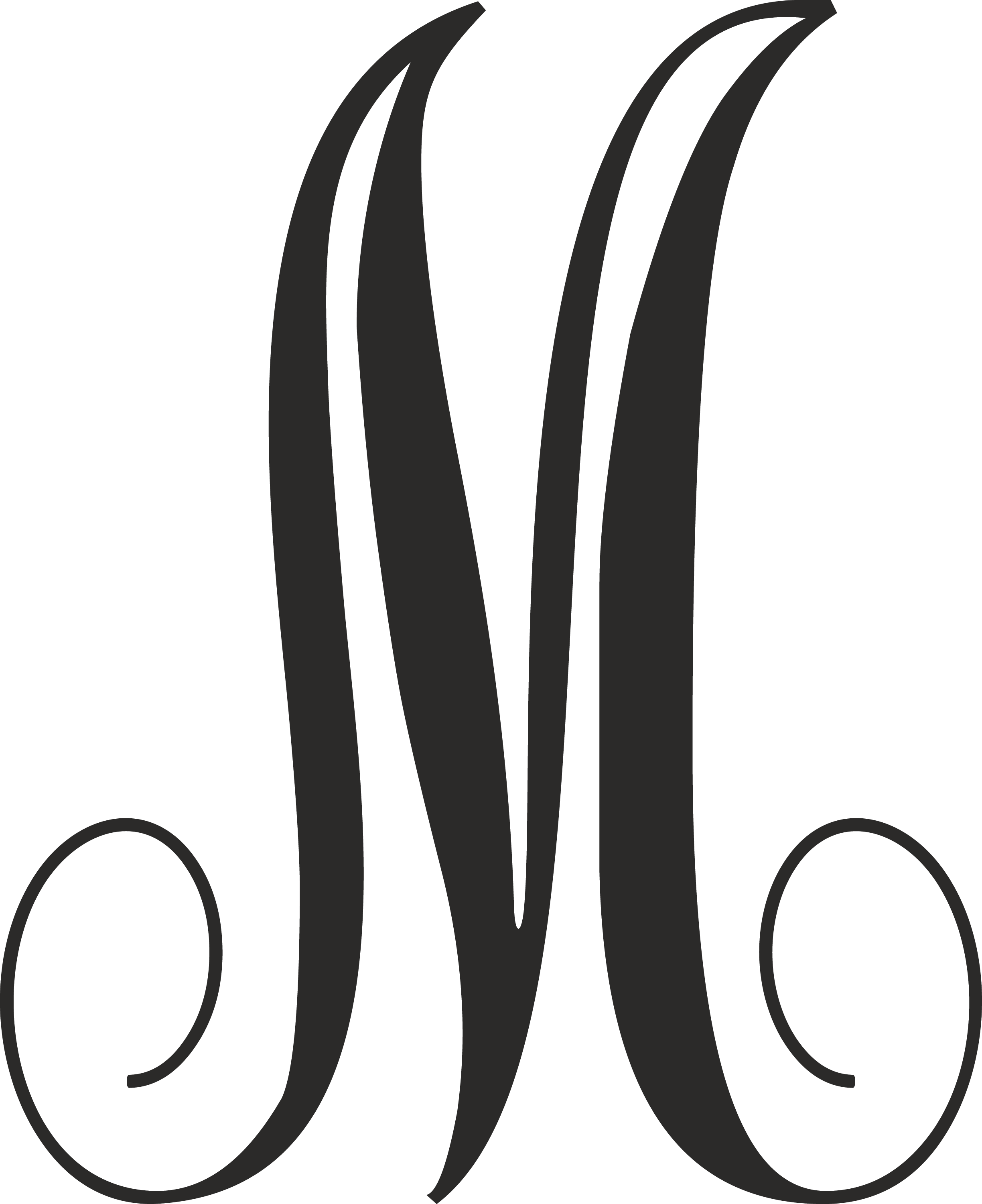 M In Fancy Cursive