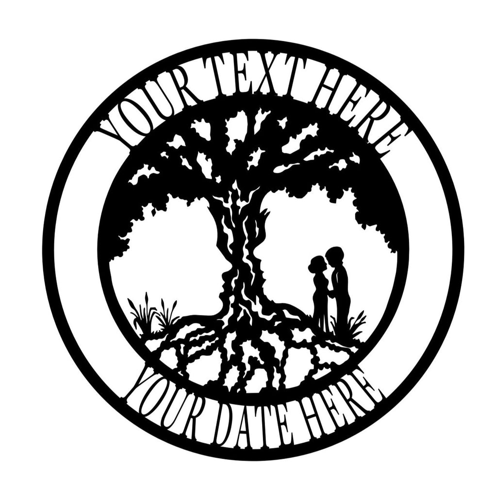 Anniversary Monogram with Names & Date - Tree of life