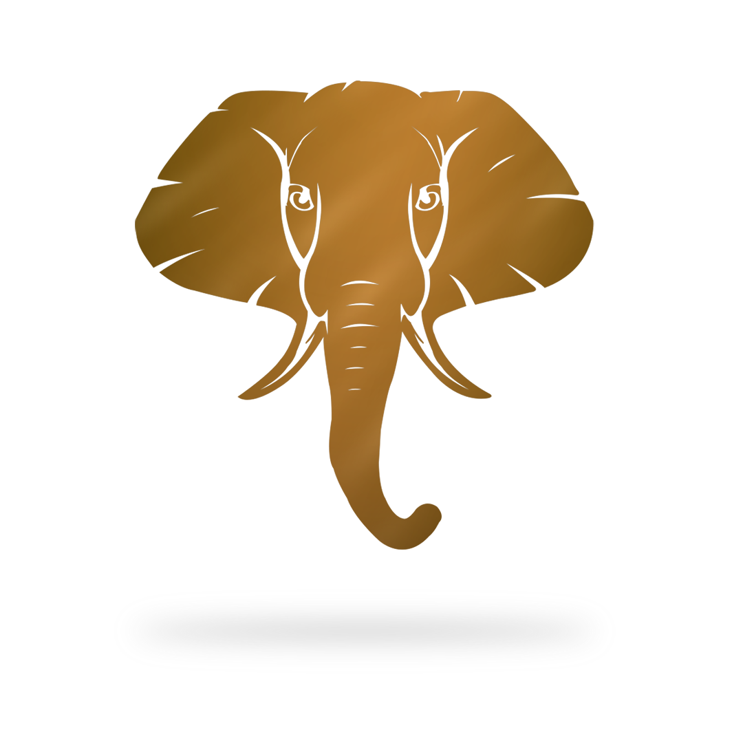 Elephant Sign with copper finish