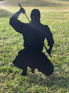 ninja silhouette metal art