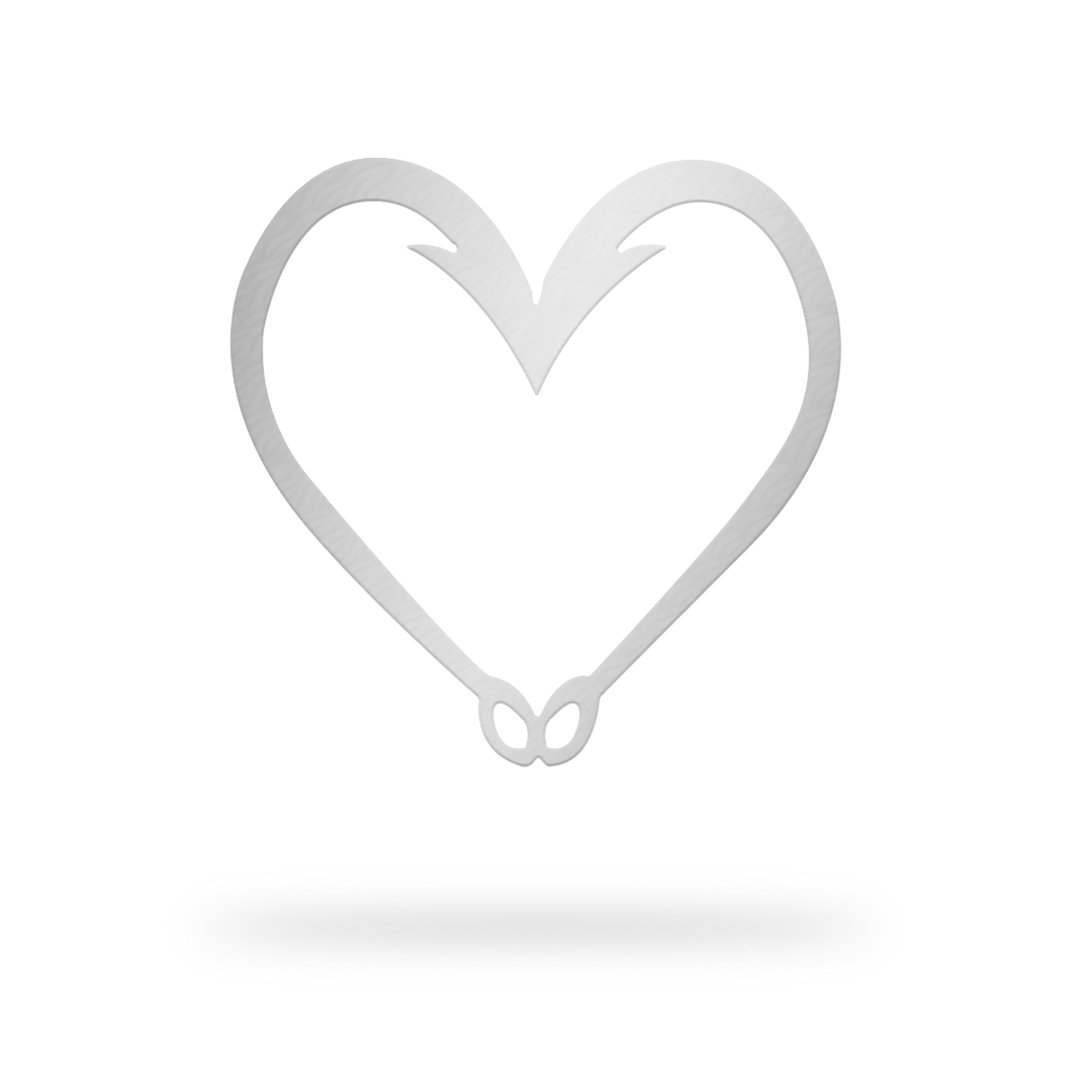 hook heart metal sign machined finish