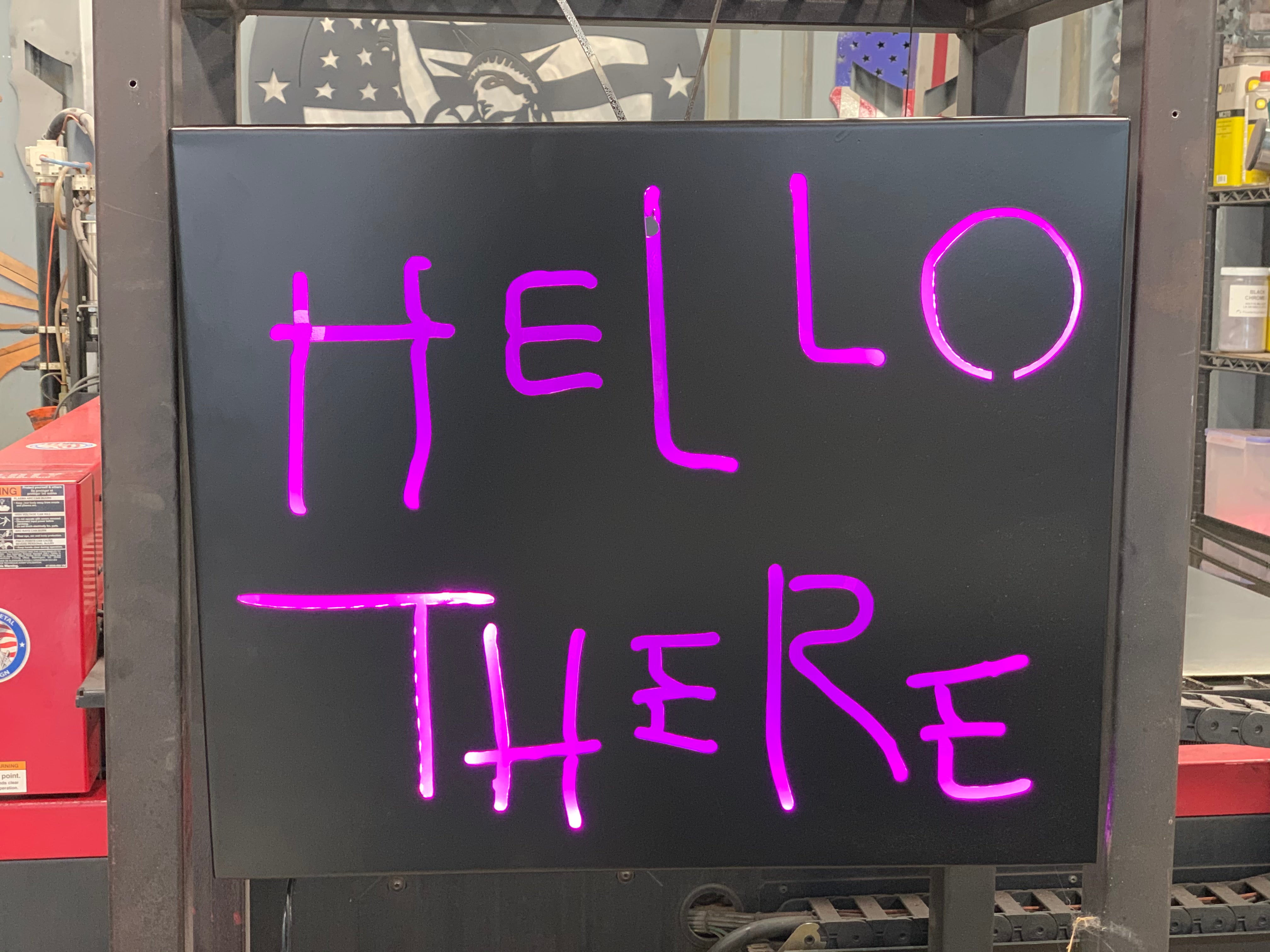 Hello There / Hell Here - Light Up Sign