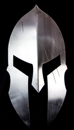metal spartan warrior helmet