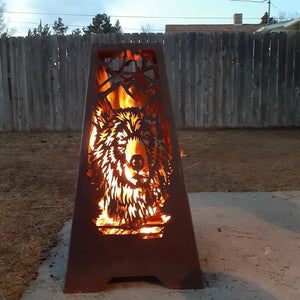 Bear Fire Pit - Rectangle Tall
