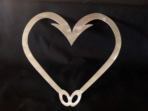 hook heart metal sign