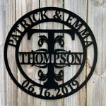 Custom Anniversary Monogram with names and date