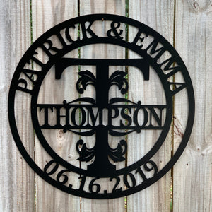 Custom Anniversary Monogram with names and date
