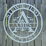 Anniversary Monogram with Names & Date - Traditional Style