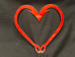 hook heart metal sign
