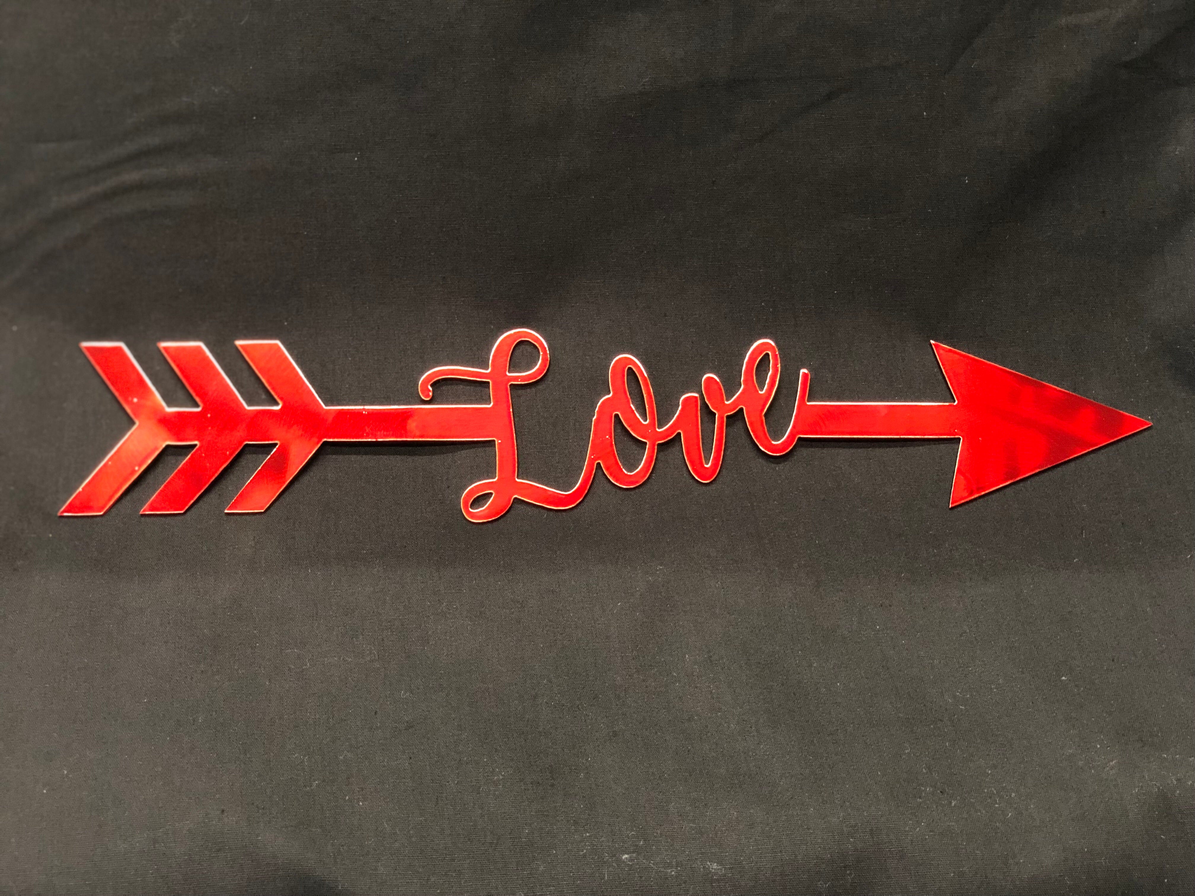 Love Arrow metal sign