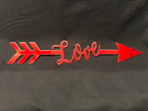 Love Arrow metal sign