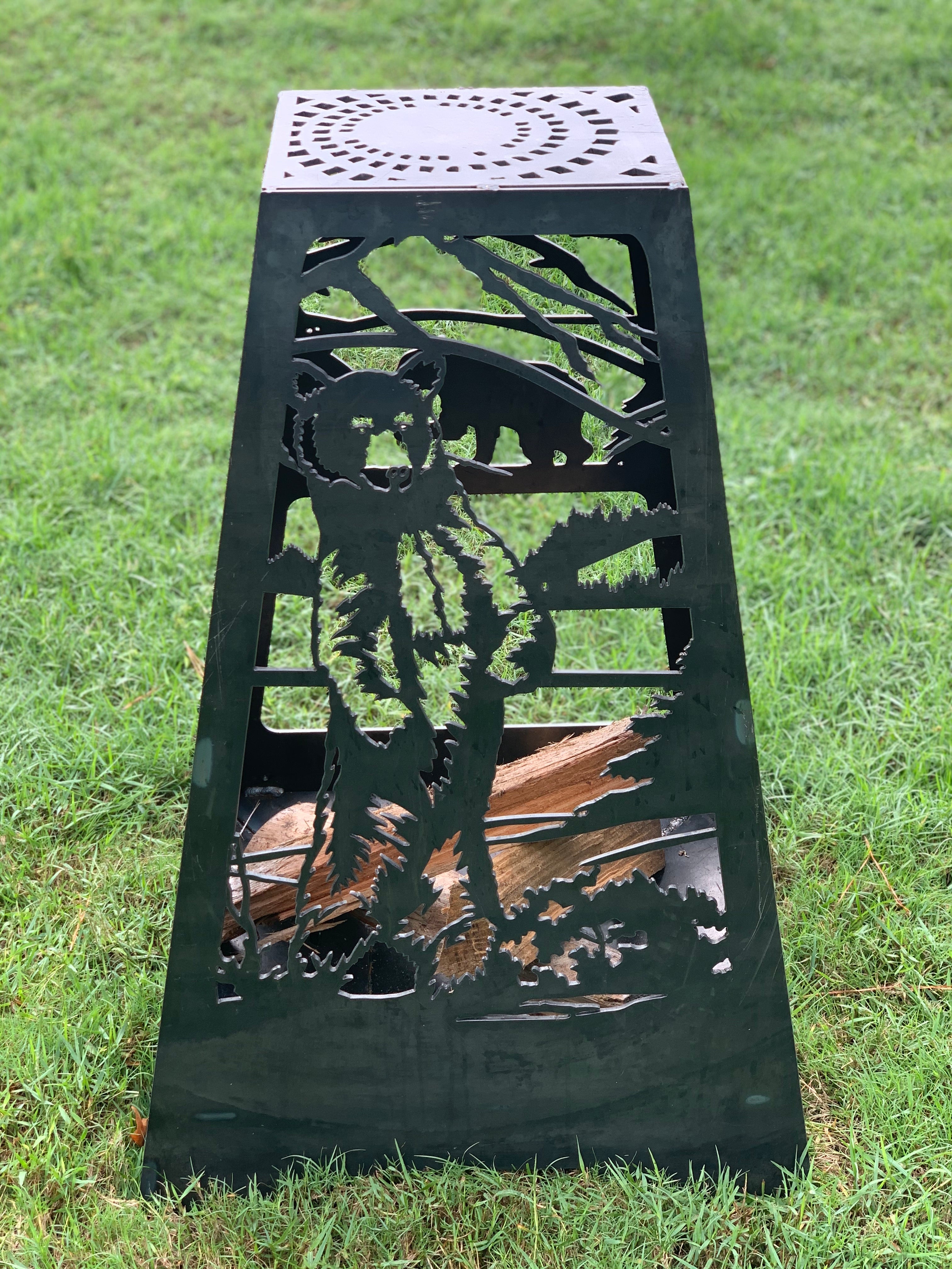 Bear Fire Pit - Rectangle Tall