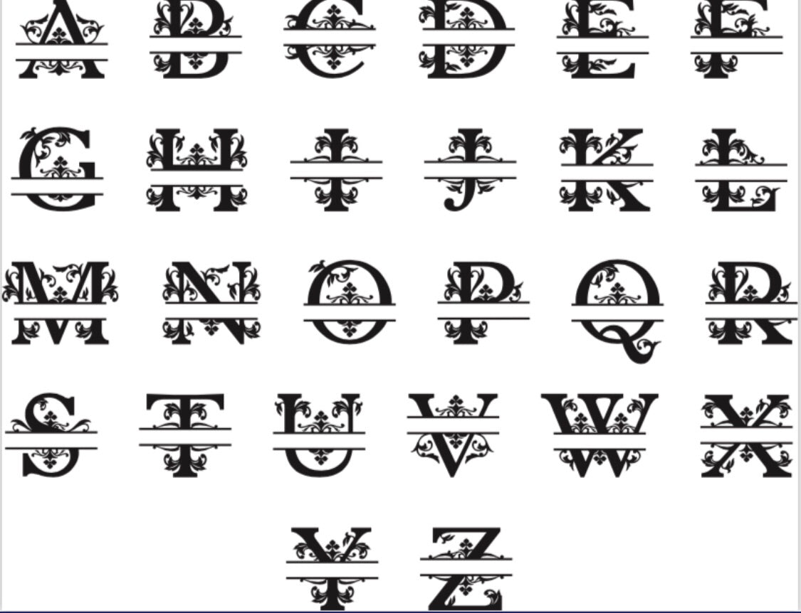 Custom Traditional Split monogram