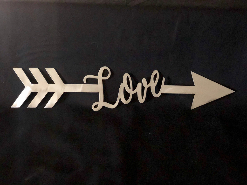 Love Arrow metal sign