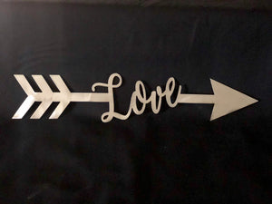 Love Arrow metal sign