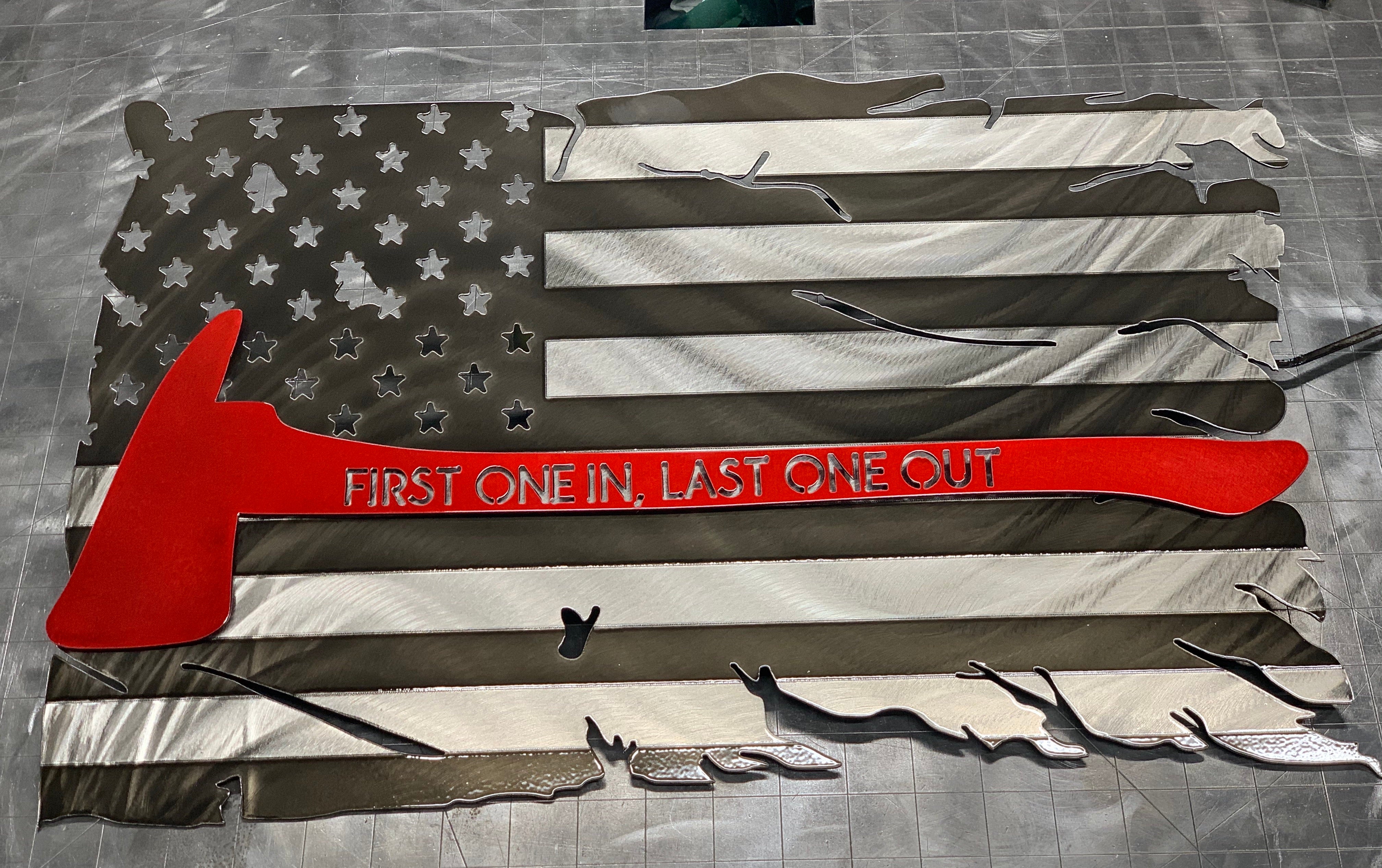 Battle Flag 2.0 -  Axe Thin Red Line - First one in, last one out
