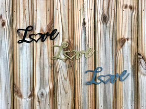 love with heart metal sign