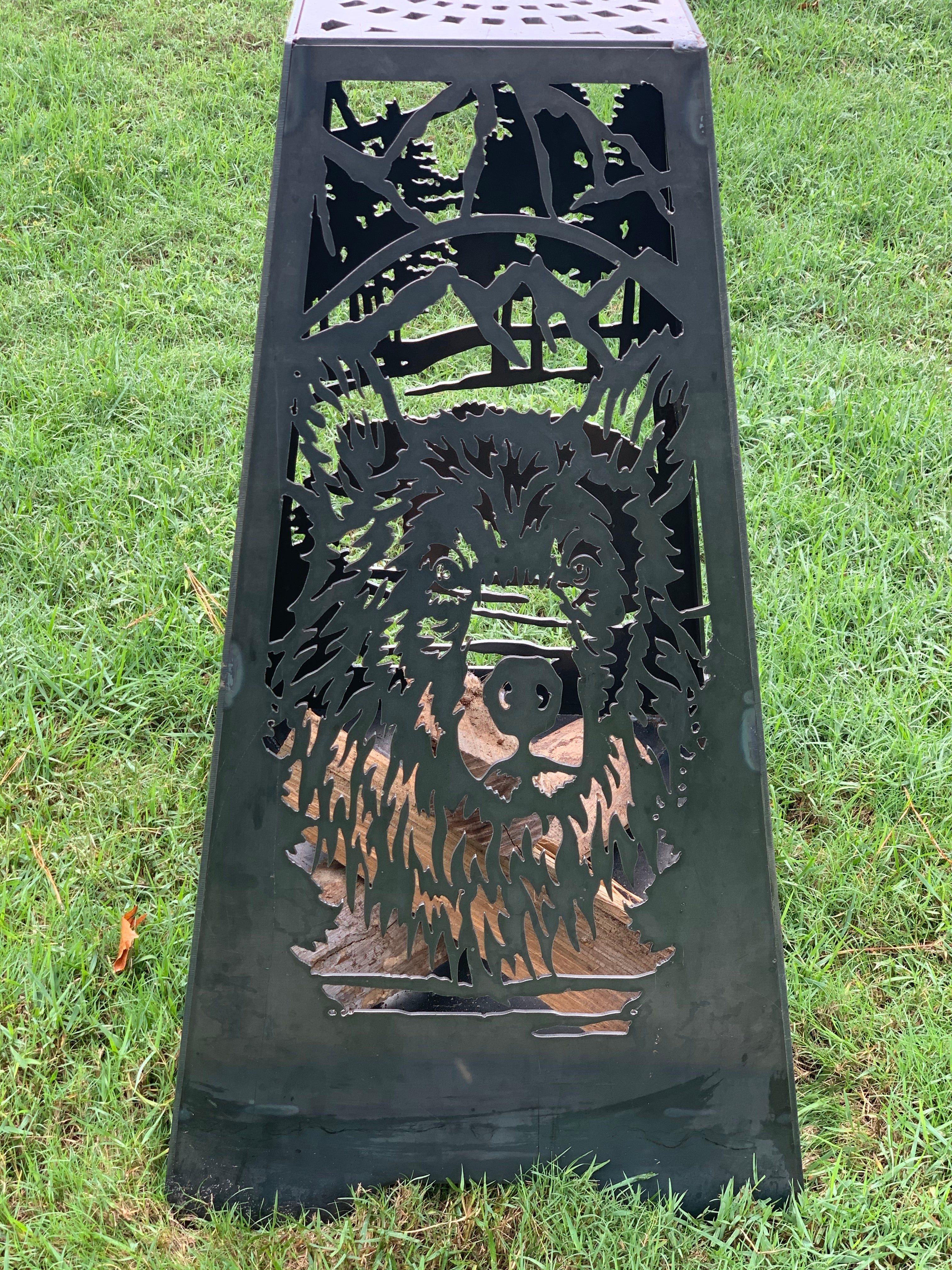 Bear Fire Pit - Rectangle Tall