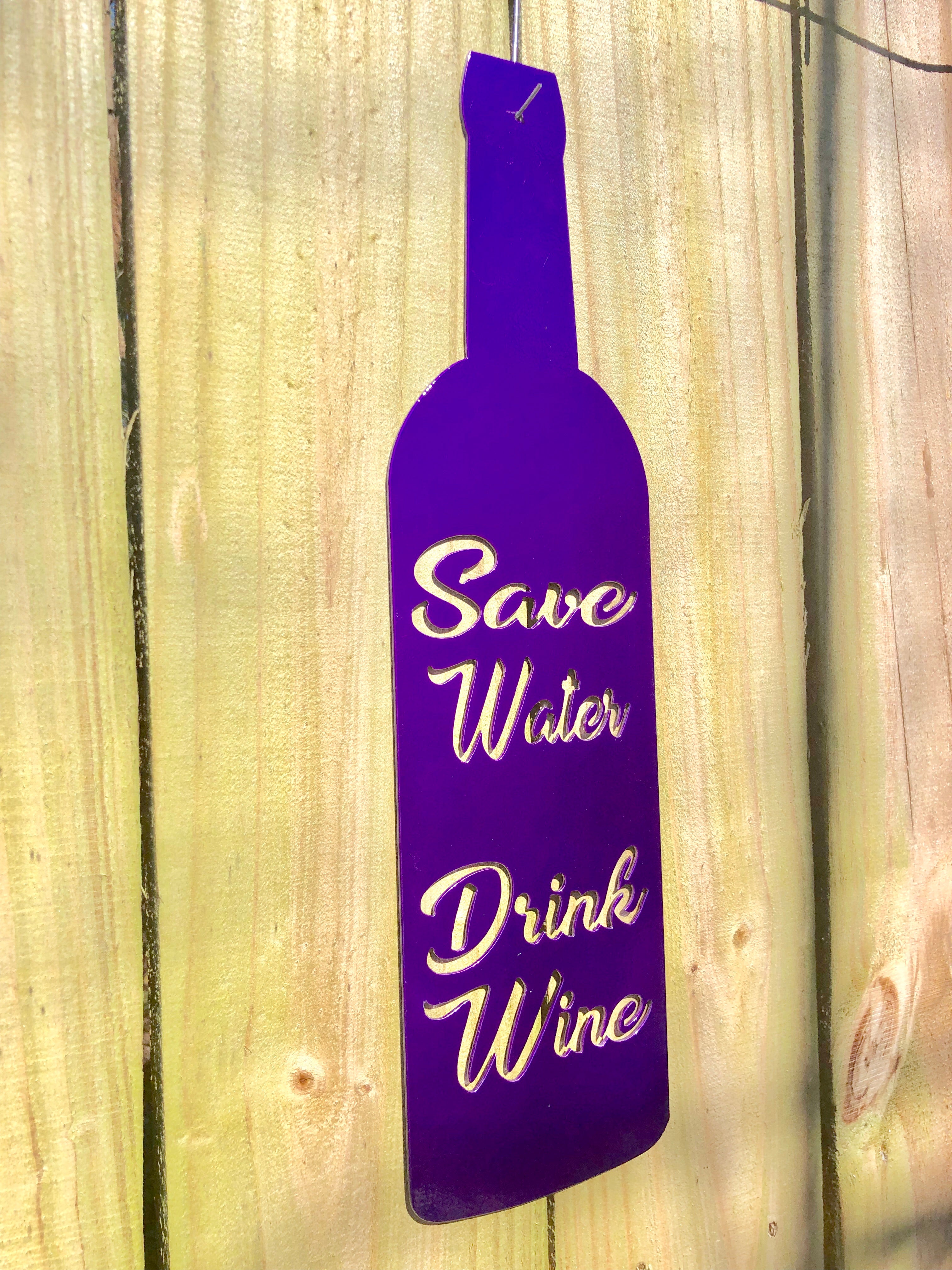 Save Water Drink Wine Sign Purple