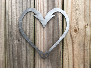 hook heart metal sign