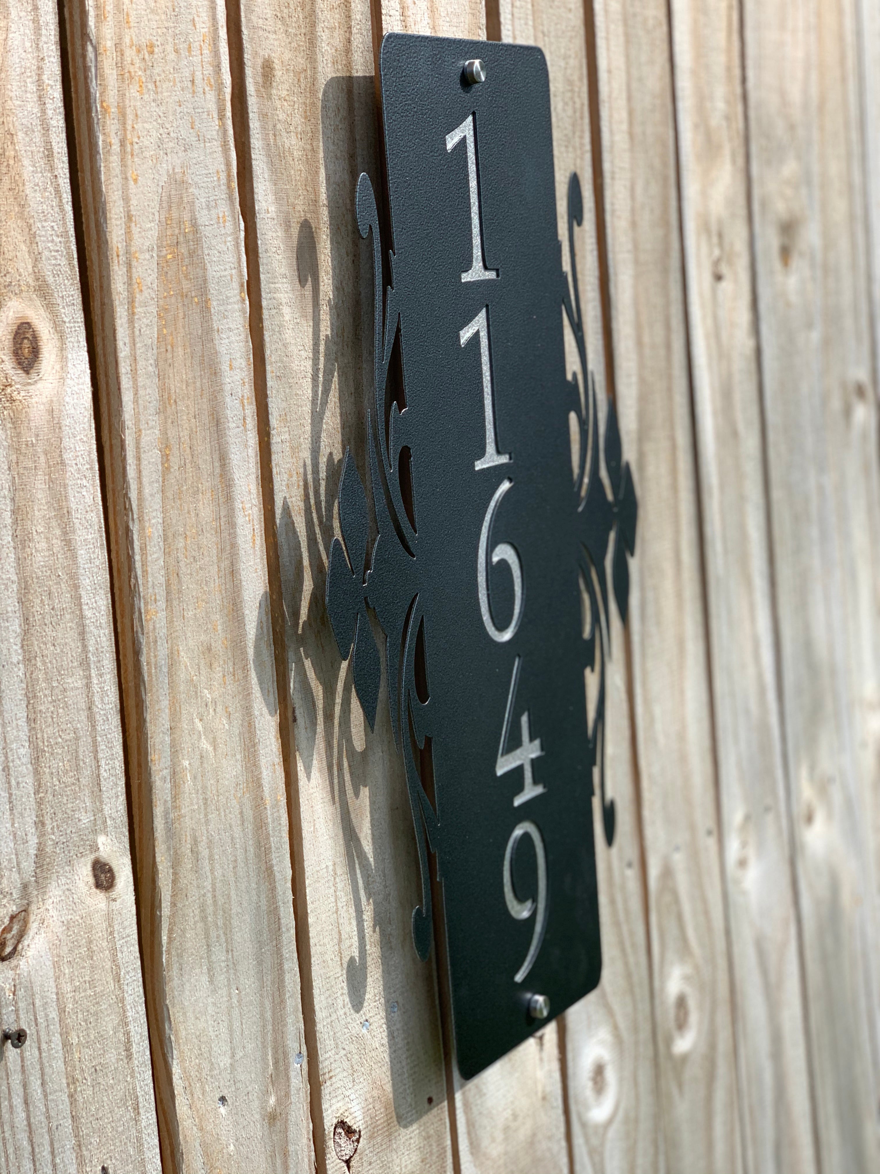 address sign witj Stanoff hardware